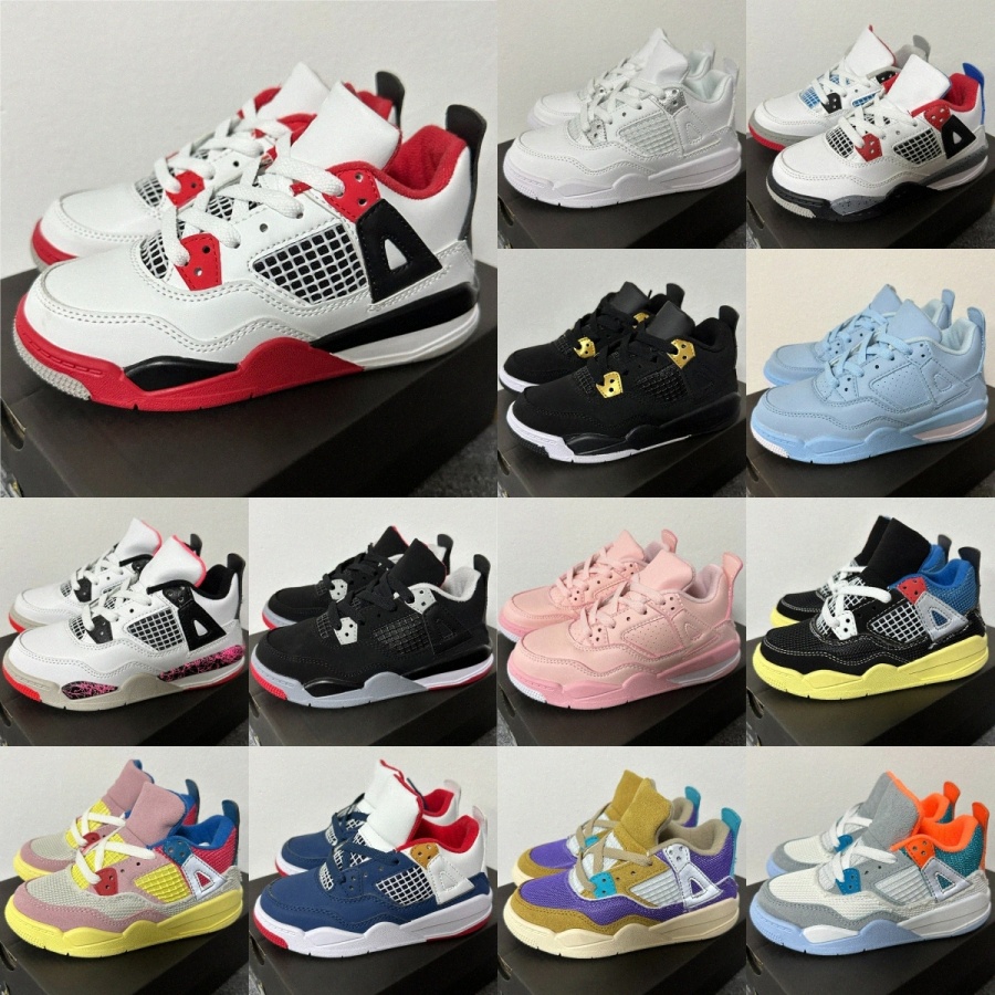 

Kids Shoes 4 Basketball Shoe Black cat Toddler TD 4s Red Chicag Boys Girls BasketBall Pour Enfants Athletic Outdoor Sneakers size 28-35q33I#, No box