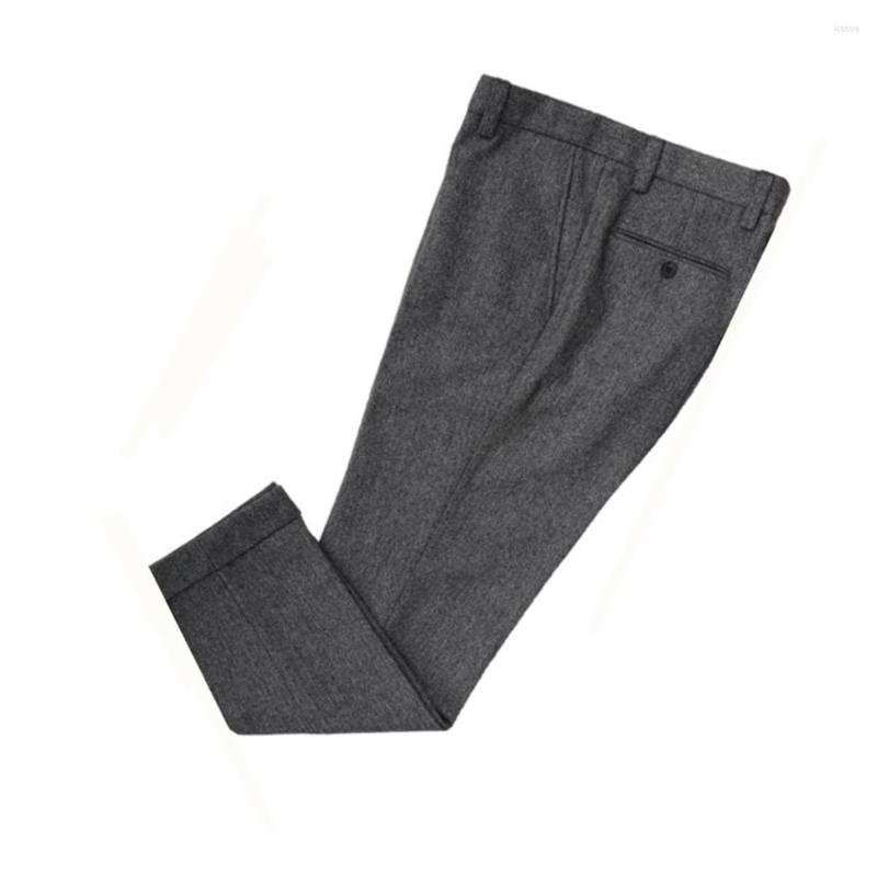 

Men's Suits High Quality Men's Suit Pants Slim Fit Herringbone Solid Trousers For Men Business Hemmed Pant Formal Occasion Dresses, Brown