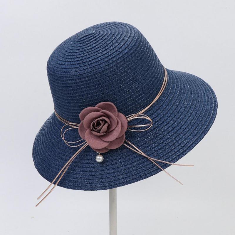 

Wide Brim Hats Trendy Women Fisherman Hat Foldable Braided Bow-knot Summer Holiday Straw Anti-UV, Pink