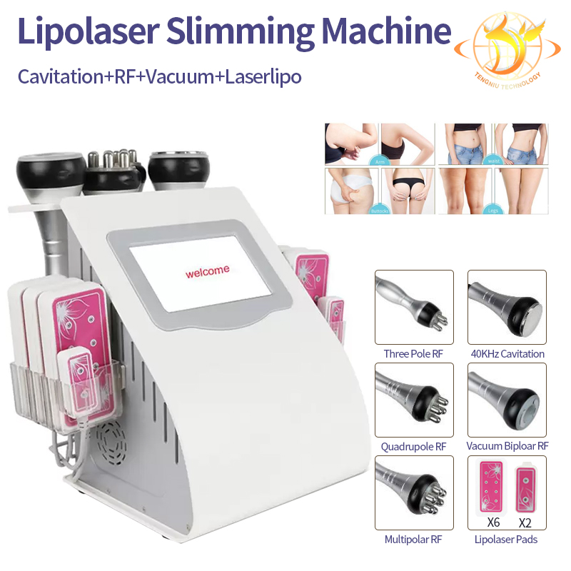 

6 IN 1 Slimming Uniosetion 40k ultrasonic cavitation RF Vacuum Cold Photon Micro Current LLLT Lipo Laser 5mw Machine Sculpting For Salon Use 189