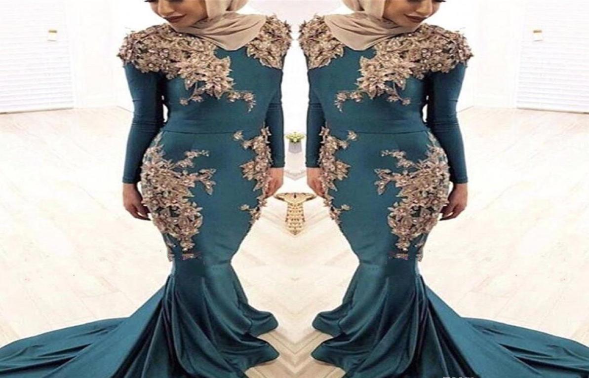 

2019 Cheap Muslim Evening Dress Mermaid Long Sleeves Holiday Women Wear Formal Party Prom Gown Custom Made Plus Size7899947, Black