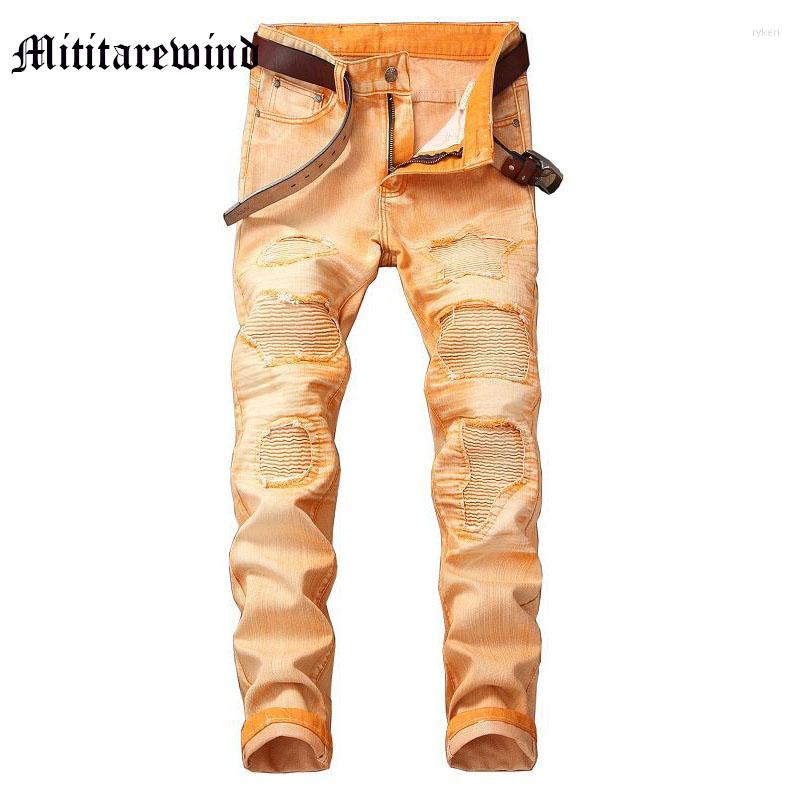 

Men's Jeans High Street Moto&Biker Style Ripped Slim Men's Pants Casual Strasight Vintage Hip Hop Y2k Fashion Male Trousers, Army green