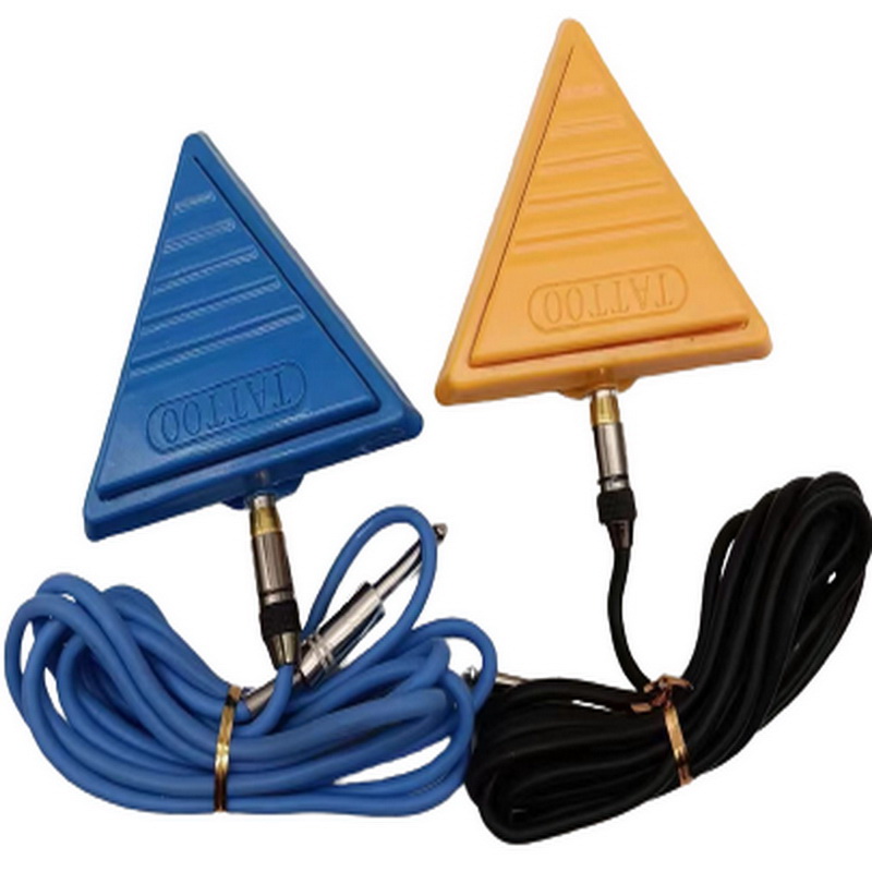 1Pc Tattoo Foot Pedals Switch Pro Plastic Triangle Flat Strong Pedal Footswitch With Silicon Rubber Cord Fit For Most Types Tattoo Machine Gun Po-image-73934353