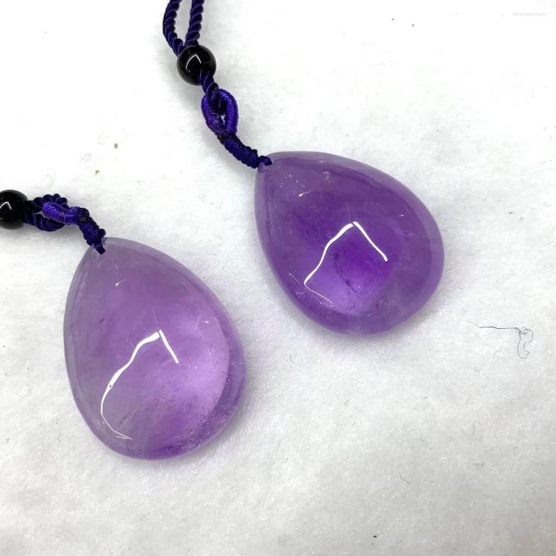 

Pendant Necklaces Natural Amethyst Necklace For Women Drop Shape Rope Gift Jewelry Whoesale