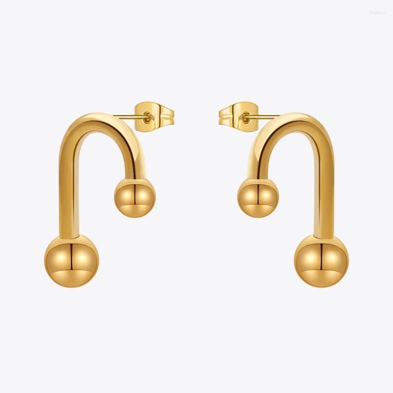 

Stud Earrings ENFASHION Pendientes Steel Ball For Women Stainless Gold Color Office Fashion Jewelry E231494