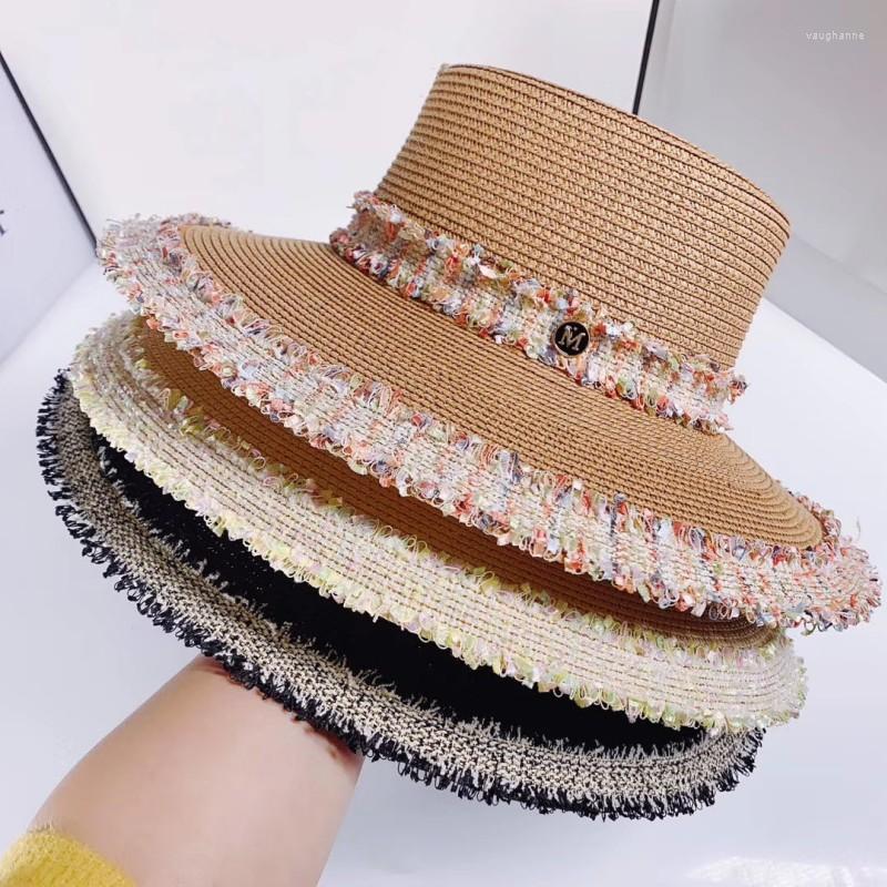 

Wide Brim Hats Summer Printing Bow Hat Female Beach Tour Fashion Eaves Korean Version Of Sunscreen Sun Protection Flat Straw, White