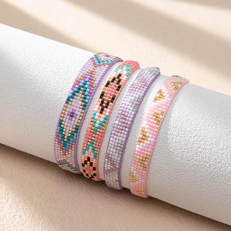 

Charm Bracelets ZHONGVI Miyuki Seed Beaded Bracelet Adjustable Rope Chain Simple For Women Girls Fashion Jewelry Handmade Gift