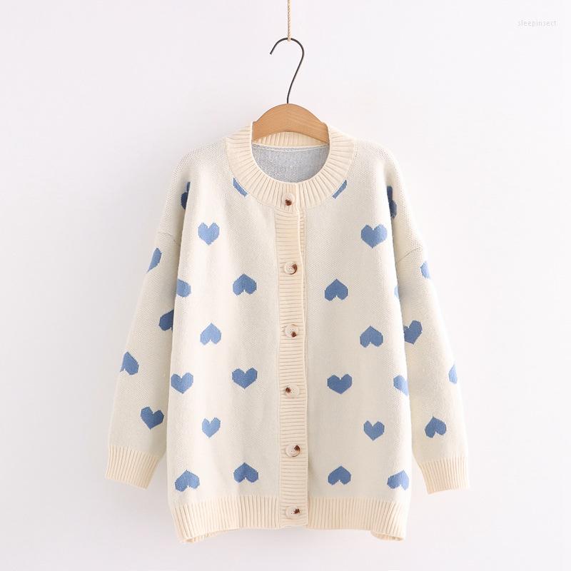 

Women's Knits Women's Love Sweater Coat Loose Outer Knitted Cardigan Harajuku Kawaii Korean Fashion, Pink