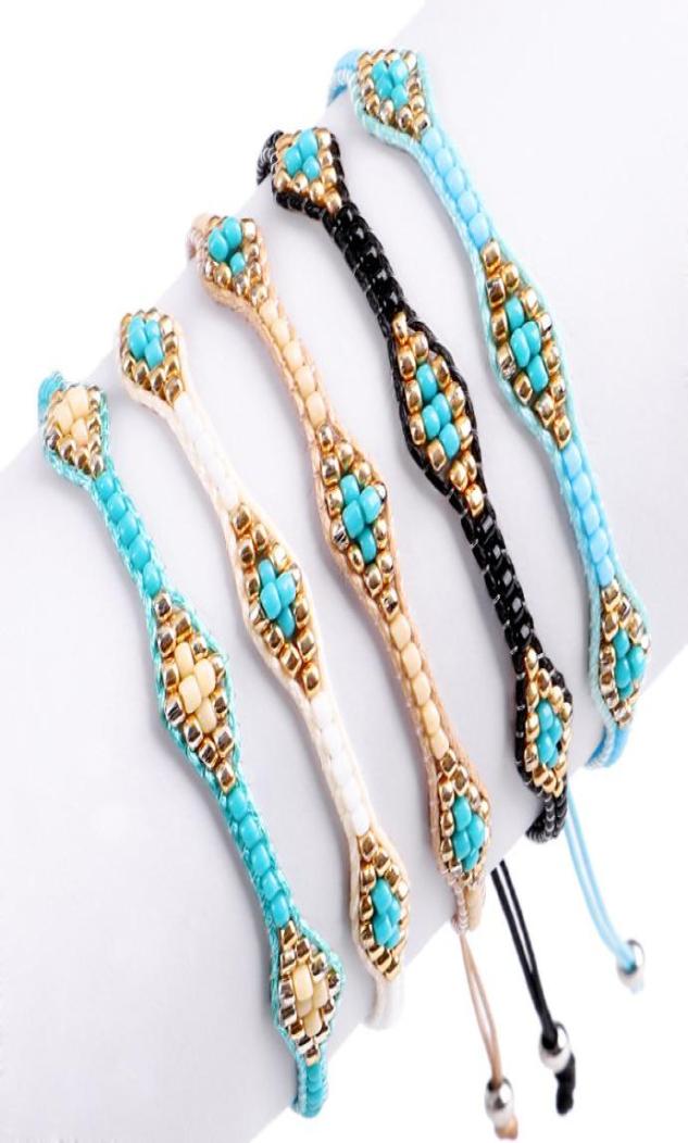 

Bohemian Retro Braided Bracelet Colorful Rice Bead Beaded Bracelets Friendship Hand Woven Rope Creative Gift8927540
