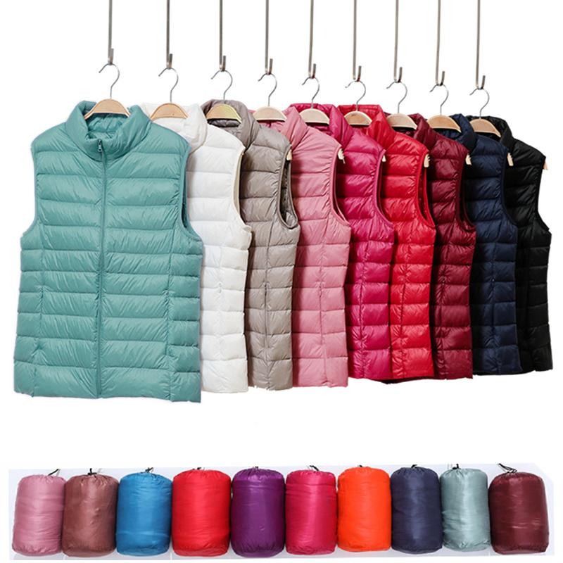 

Parkas 2022 New Winter Women Down Short Vest Coat Ultralight Duck Down Vest Jacket Portable Female Padded ONeck Waistcoat Female Vest, Rhodo