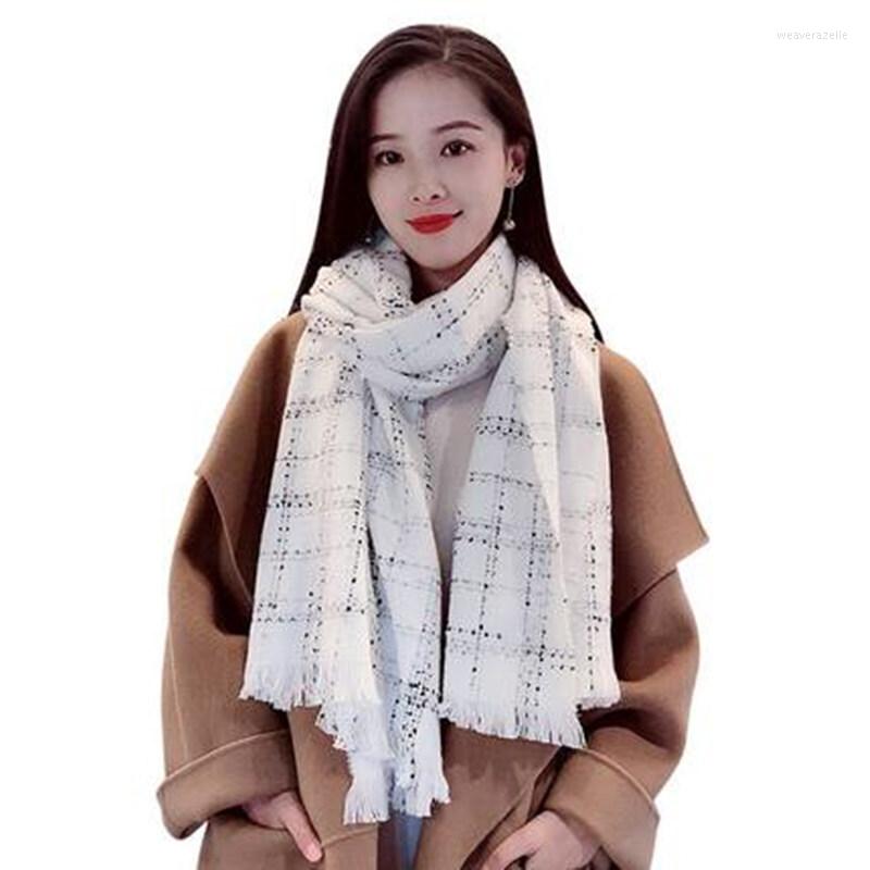 

Scarves Classic Plaid Cashmere Scarf Shawl Women Warm Cloak Thick Blanket Fringed 2023 Large Blended Wholesale