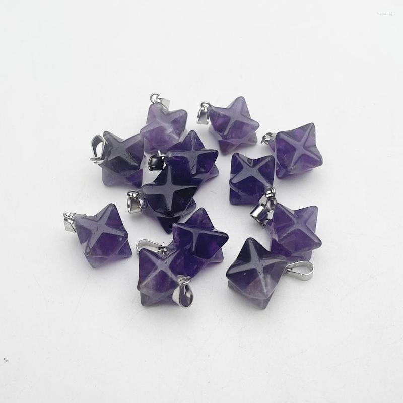 

Pendant Necklaces Fashion Amethyst Natural Stone Melkaba Necklace For Jewelry Making Gift Charm Accessories 6pc Wholesale