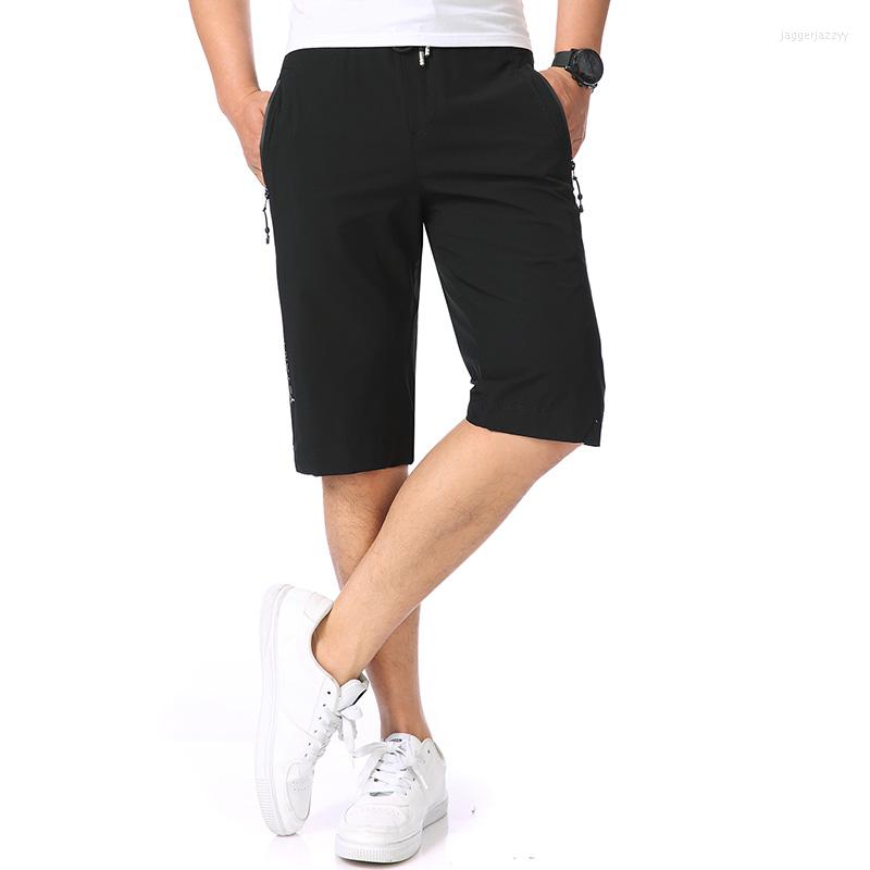 

Men's Shorts Men's Summer Breathable Quick-Dry Black Dark Gray Navy Zipper Pockets Adjustable Waist Design Short Pants Eveyday Wear