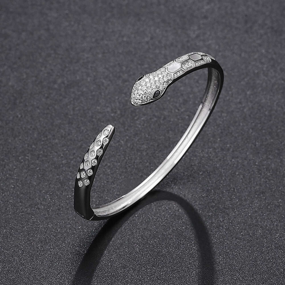 Mosang serpent Brac femme coquille plein diamant Sterling Sier ouverture polyvalente édition coréenne INS petit Style minimaliste