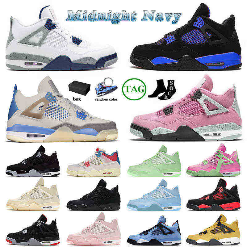 

Basketball Shoes s Sneakers Trainers Sail Pink Blue Thunder Cactus Jack Bred Black Cats With Box Jumpman 4 4S Iv Designer For Mens, 40-47 alternate