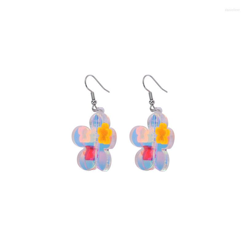 

Dangle Earrings Acrylic Three-dimensional Flower Colorful Mirror Personalized Fashion Exclusive To Nightclubs