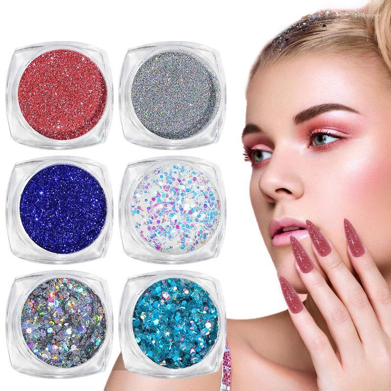 

Nail Glitter For Nails Art Sequins Kits Pack Of 6 Shinning Powder Eyeshadow Cosmetic Crafts Decoration Gift