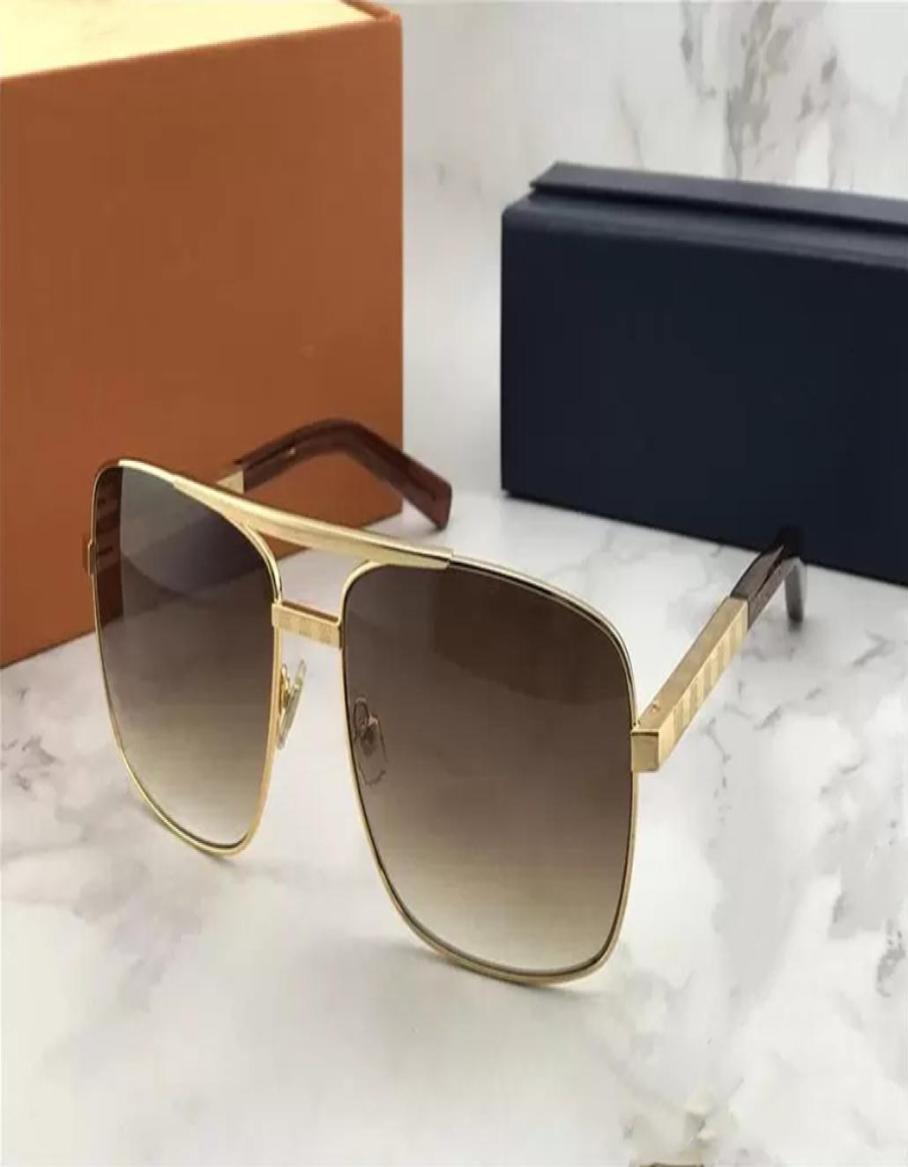 

Classic Gold Attitude Sunglasses Square Pilot Sunglasses Sonnenbrille Mens Luxury Designer Sunglasses Glasses Shades New with case4441461