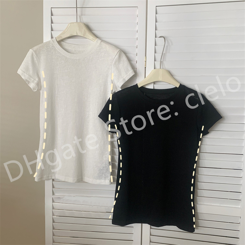 

Fashion Tops for Women Snowflake Cotton Shirts Linen Embroidery Logo Short Sleeve T-shirt Casual Shirts Black White S M, #1 black
