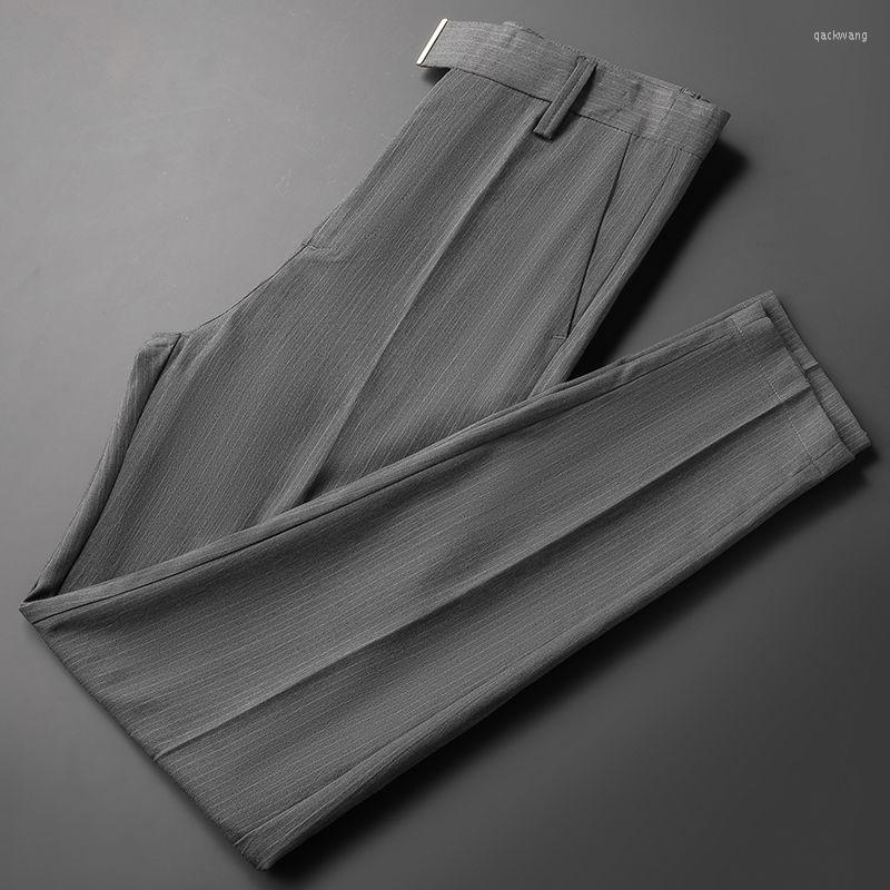 

Men's Suits Summer Men's Striped Casual Pants Ankle Length Straight Classic Simplicity Solid Color Comfortable Male Business Trouser, Heise