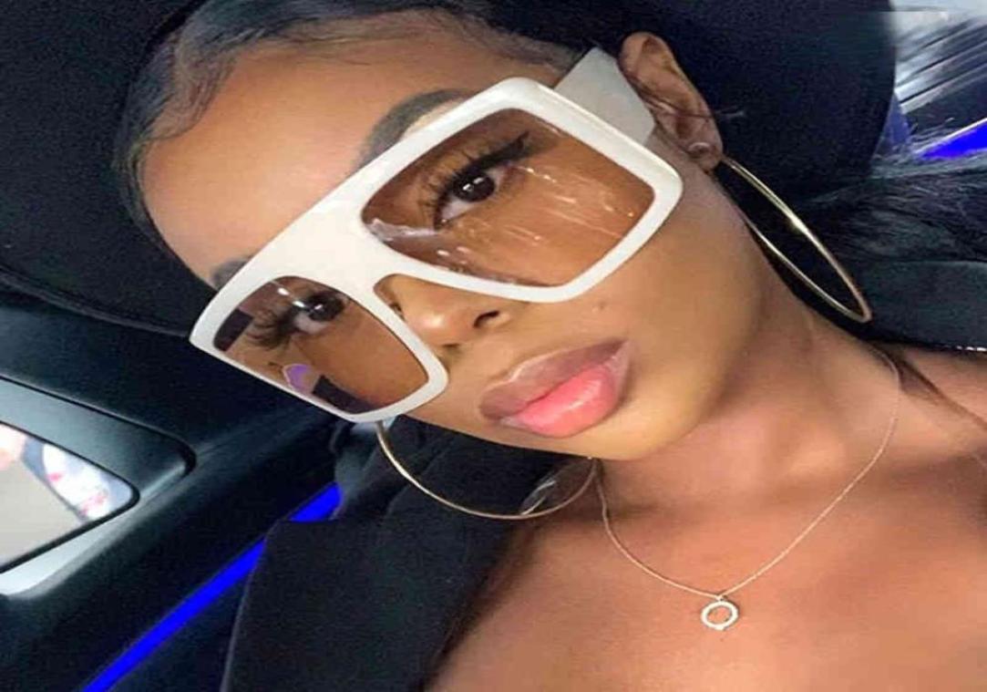 

Vintage Big Frame Oversized Sunglasses Women Luxury Brand Designer Pink White Sun Glasses Square Shades Oculos7700101