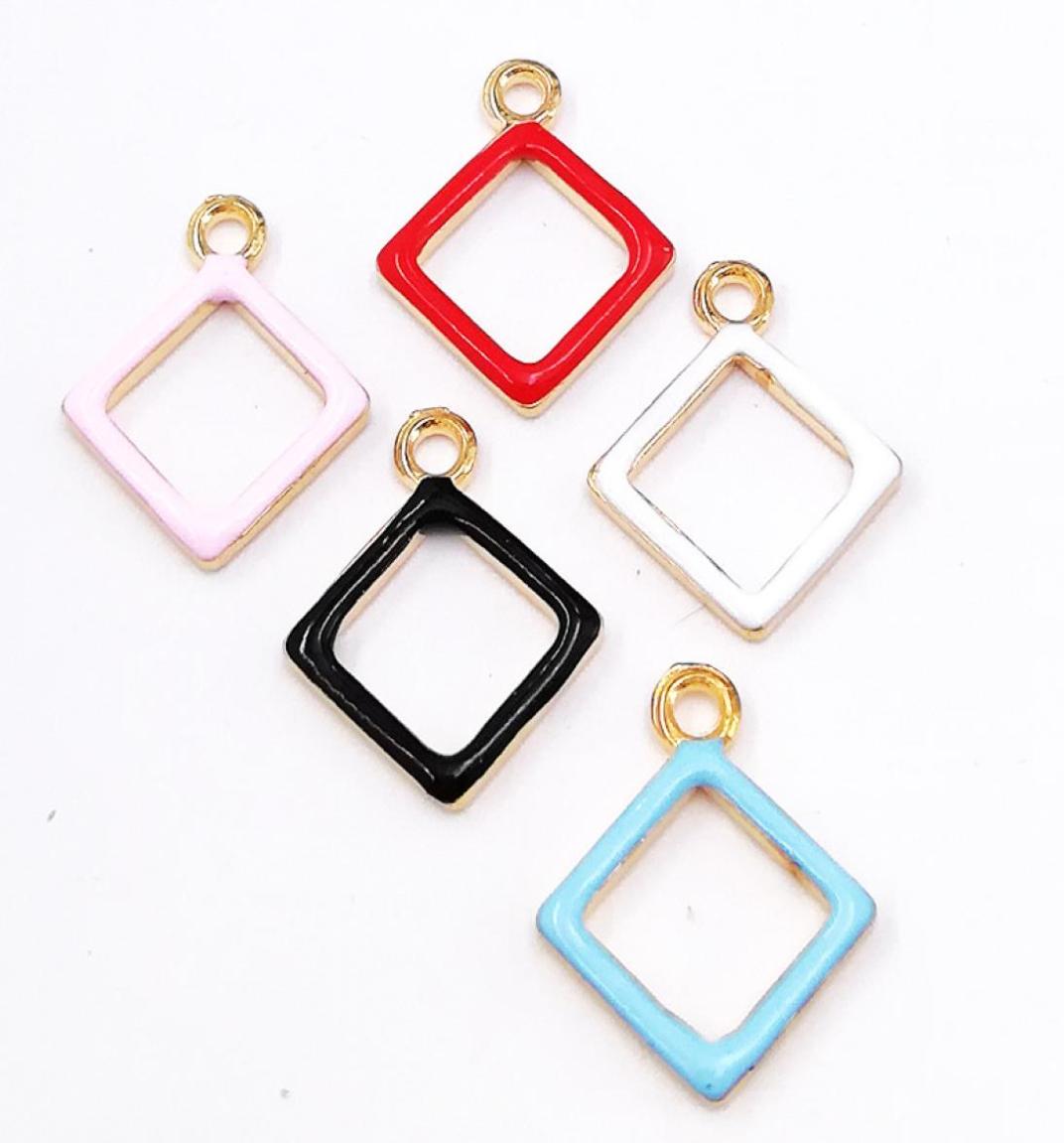

200PCS Simple Square Shaped Charms Enamel Geometric Charms Pendant Diy Jewelry Accessories for Necklace Bracelet Making 1518mm3317415