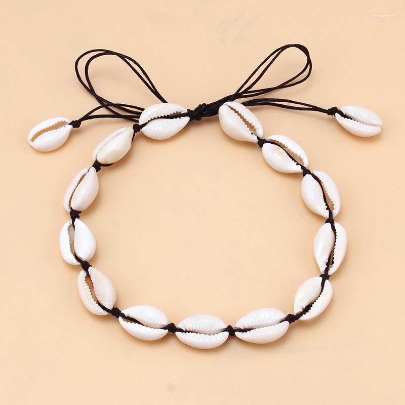 

Choker Conch Seashell Necklace Women Jewelry Summer Beach Shell Bohemian Rope Cowrie Beaded Necklaces Handmade Collar Female