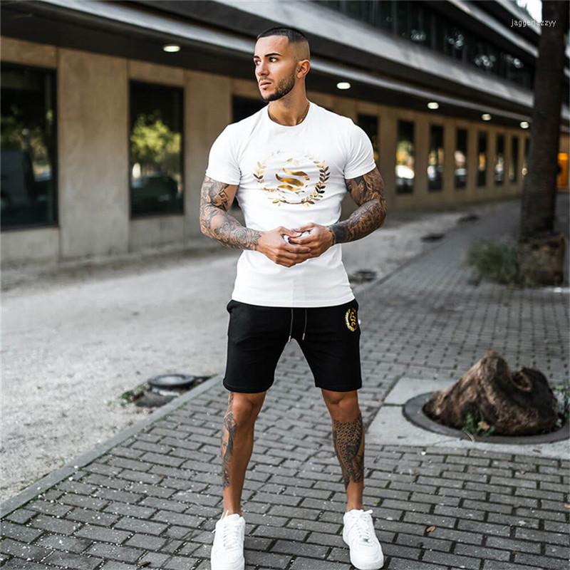 

Men's Shorts Men Running Casual Jogging Cotton Sport Gym Clothing Fitness Sweatpants Male Summer Workout Training Printing, Black