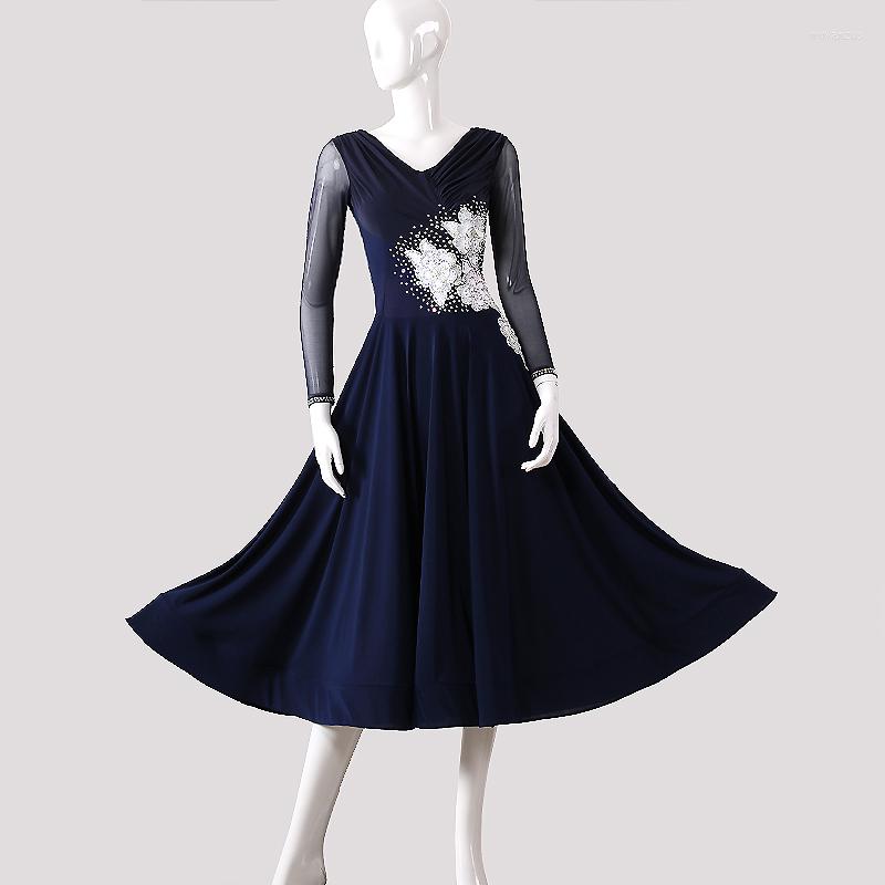 

Stage Wear 2023 S Ballroom Dress Standard Clothes For Dancing Dance Competition Red Dresses Waltz-LXT836, Blue(customized)