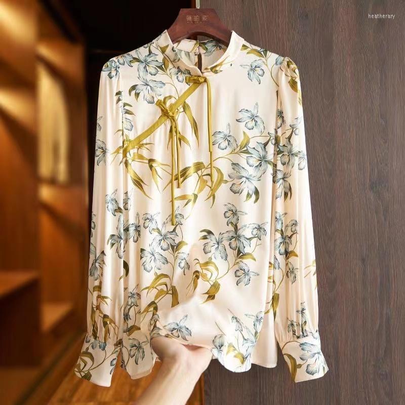 

Ethnic Clothing Printed Shirts Women's Tops Spring Autumn Loose Chinese Traditional Hanfu Cheongsam Retro