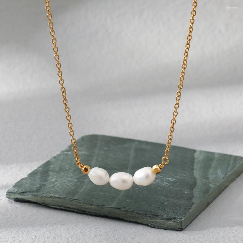 

Chains 2023 Beads Neck Chain Pearl Choker Necklace Stainless Steel Goth Chocker Jewelry On The Collar For Women