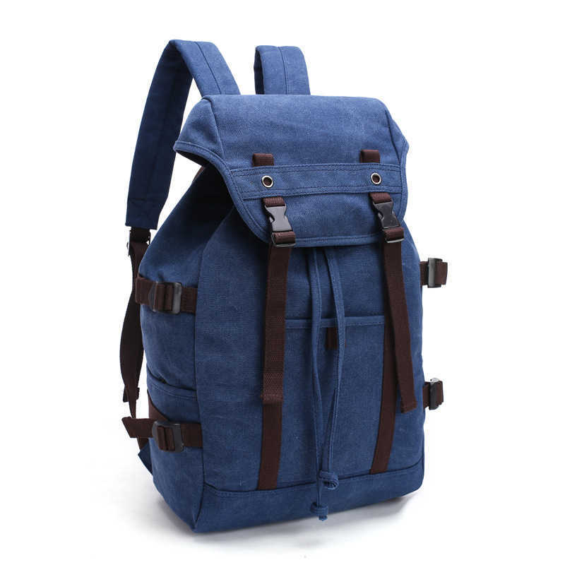 

Korean new casual street style versatile Canvas Backpack computer bag in various colors 230420, Black