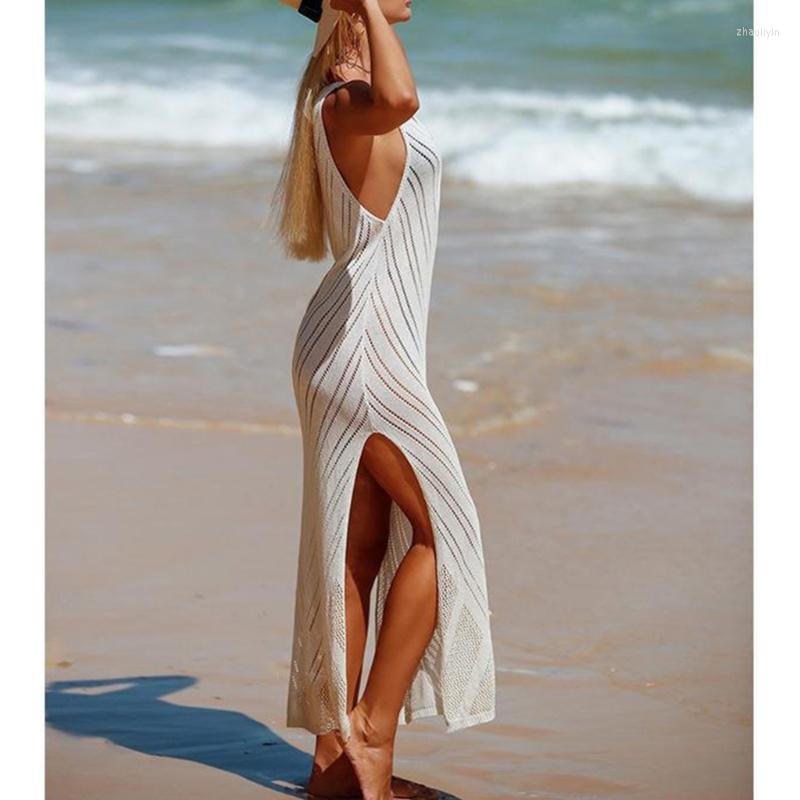 

Women's Swimwear Beachwear Hollow Out Beach-Dress Bathing Suit Cover Up Bikini-Pullover Split Long Casual Swimsuit, Black