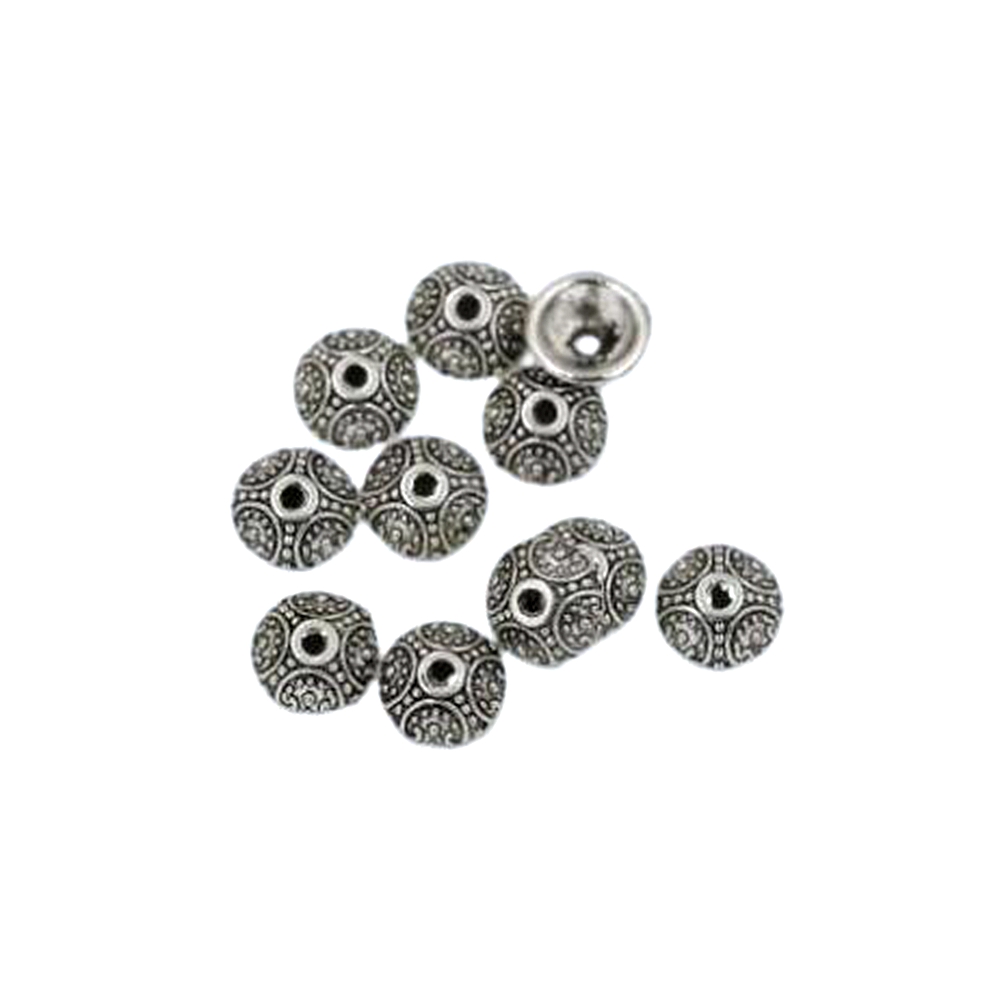 

500pcs Antique Silver Zinc Alloy Crafted Bead Caps 10mm DIY Jewelry Findings