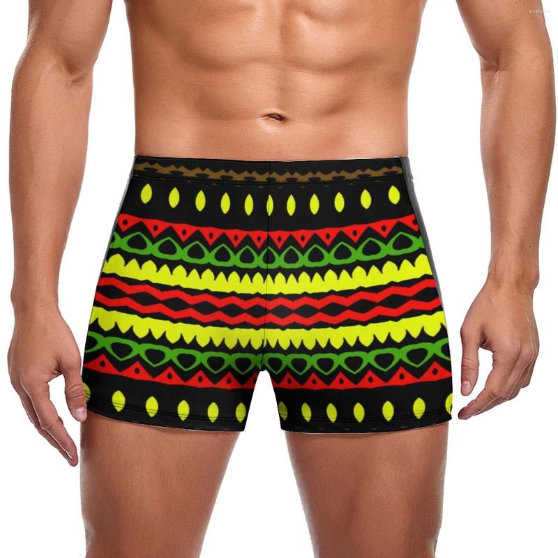 

Men' Swimwear 80S Stripes Print Swimming Trunks Colorful Geometric Training Push Up Swim Shorts Quick Dry Male Briefs, Style