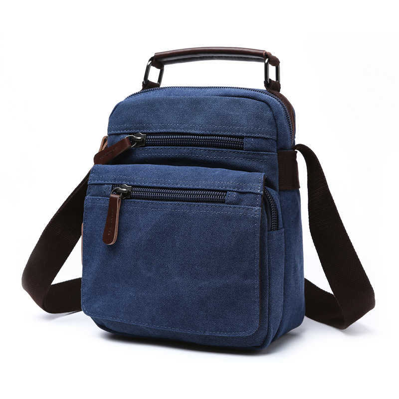 

New men's and women's fashion versatile canvas bag men's solid color Horizontal Square One Shoulder Messenger Bag 230420, Khaki