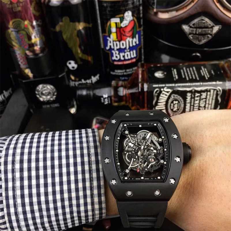 

milles watch Business Leisure Men's Fully Automatic Mechanical Watch Rectangular Ceramic Hollow Personality Tape Tide Glow Fashion ayw M0R6 SC57, Uniform price