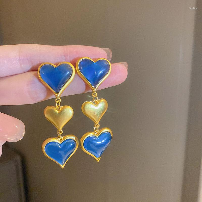 

Dangle Earrings Heart 2023 Online Celebrity Retro Love