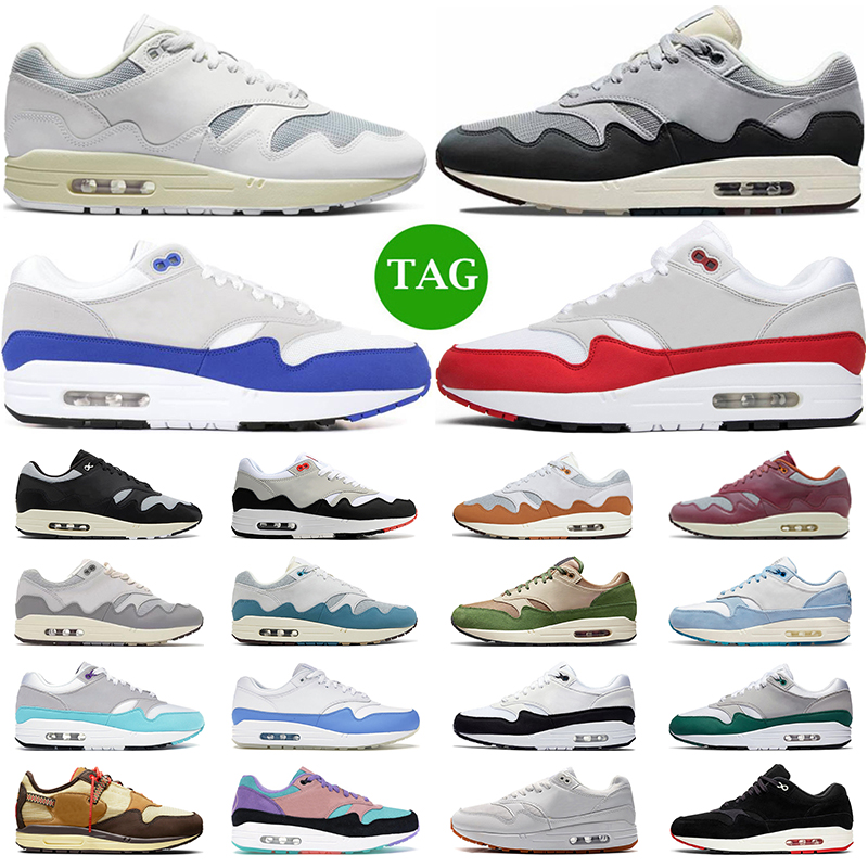 

OG Patta Waves 1 running shoes men women 1s White Black Noise Aqua Maroon Patch University Red Blue Sean Wotherspoon mens trainers sport sneakers, #5