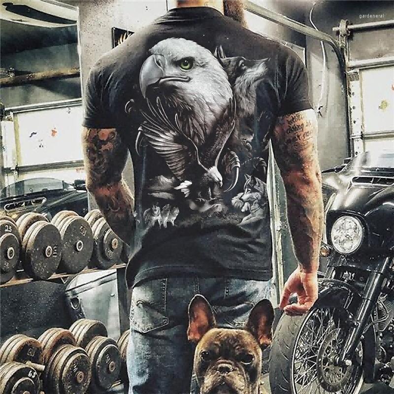 

Men's T Shirts Men's Shirt Tee Skull Graphic Eagle Crew Neck Black 3D Print Outdoor Street Short Sleeve Top Clothing Apparel Sports, Zl-3953