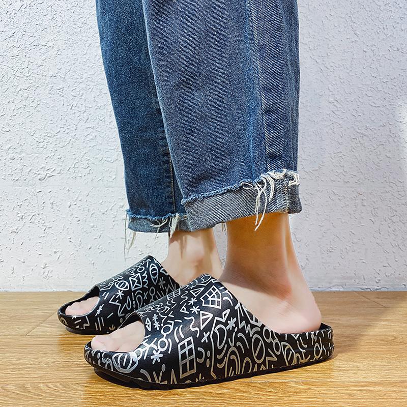 

Slippers Bathroom Summer Non-slip Lovers Men EVA Indoor Light House Bath Casual Shoes Man Sandals Slides Home, Black 502