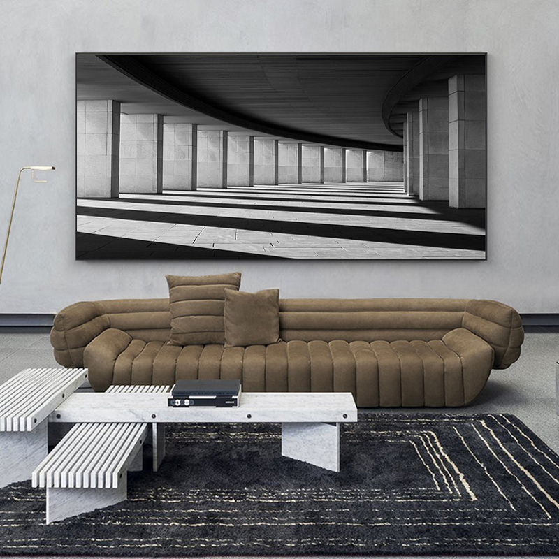 

Modern Building Space Black White Art Poster Space Art Canvas Painting For Living Room Wall Art Decorative Pictures Home Decor