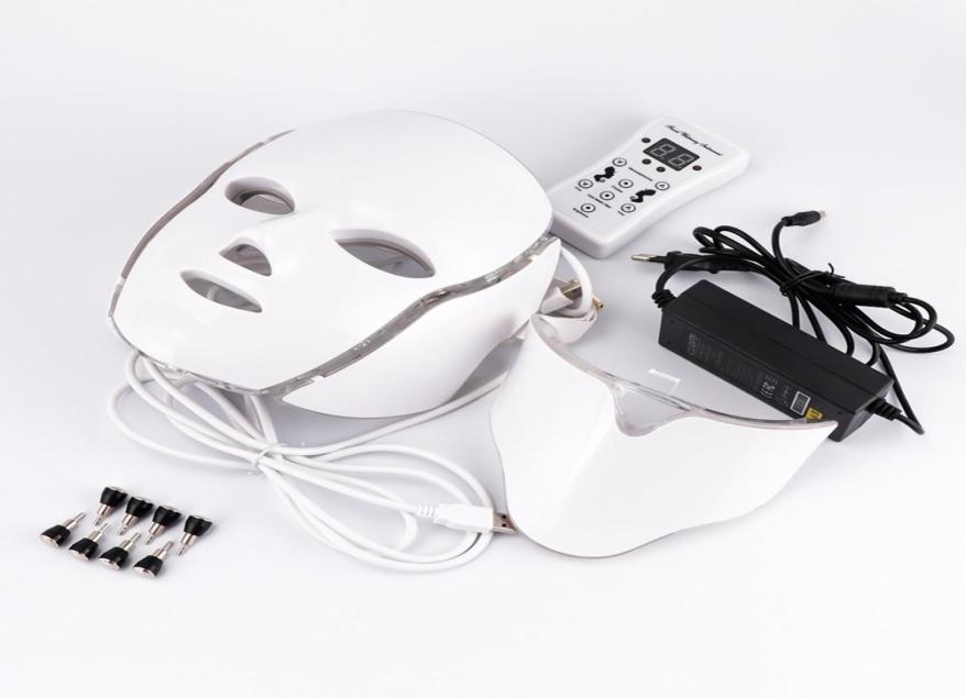 

2021 High Quality Portable Korean Beauty Salon Home 7 Color Led Light Therapy Face Neck Mask Pon Led PDT Facial Mask4271881