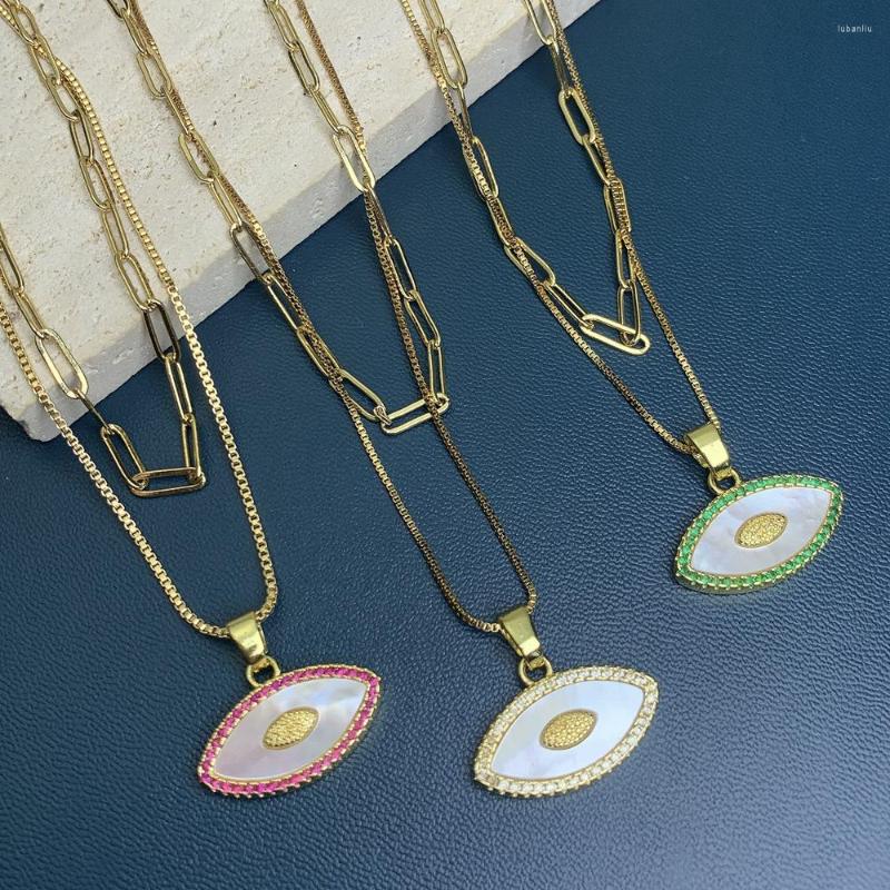 

Chains Vintage Fashion Devil's Eye Necklace Hip Hop Punk Crystal Long Pendant Sweater Chain Banquet Jewelry Accessories Gift