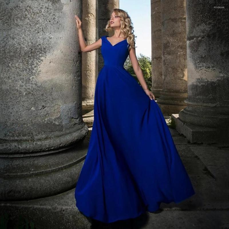 

Party Dresses Royal Blue A Line Chiffon Prom Dress Off The Shoulder Cap Sleeves Gown Sweetheart Vestido De Noche, Silver