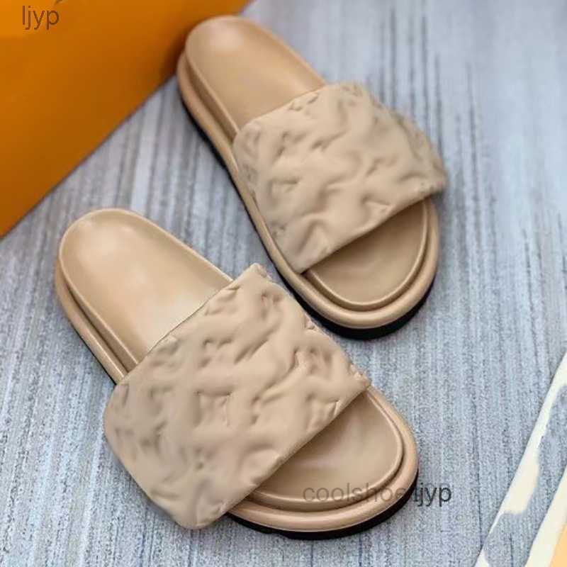

Designers Pool Pillow Mules Women Sandals Sunset Flat Comfort Mules Padded Front Strap Slippers Fashionable Easy-to-wear Style Slides, Color 9