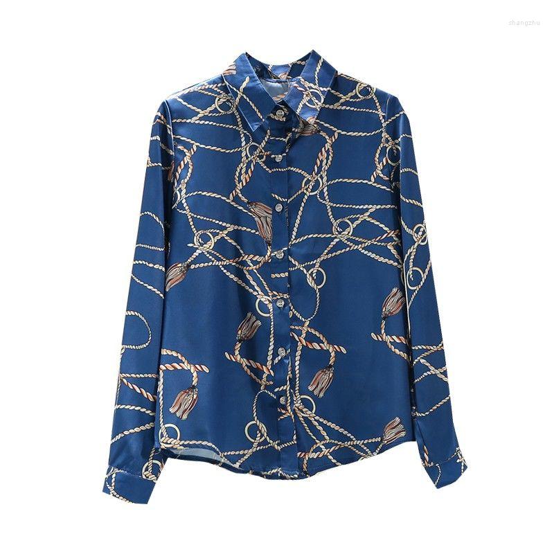 

Women's Blouses Wholesale 2023 Spring Summer Autumn Fashion Casual Ladies Work Women Blouse Woman Overshirt Female OL Ay1633, Blue