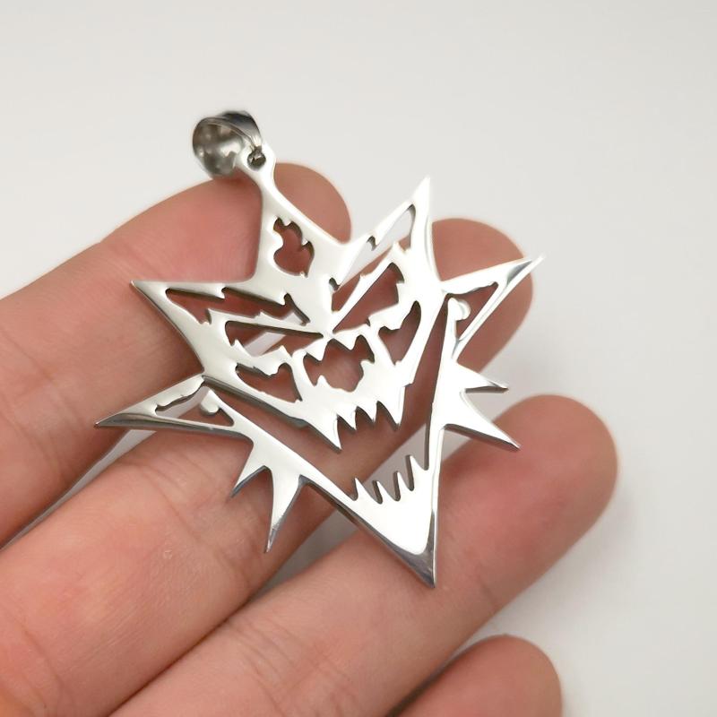 

Pendant Necklaces Mens ICP Bang Pow Boom Charm Juggalo Charms Stainless Steel Necklace Link Chain 4MM 24 INCH