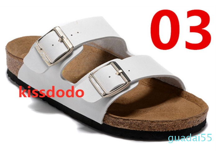 

slippers Flat Sandals Women Double Buckle Famous style Summer Beach design shoes Top Quality Genuine Leather Slippers Eur 36-47, 05