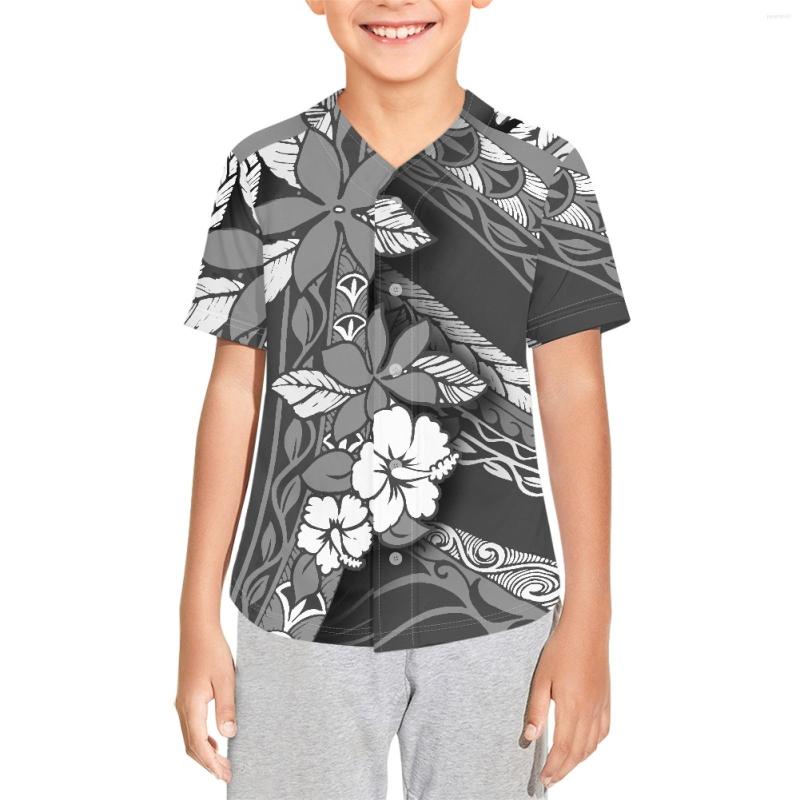 

Men's Casual Shirts Polynesian Tribal Pohnpei Totem Tattoo Prints Custom Design Boys Baseball Jersey Kids Polyester Mesh Fabric School, Hdra2706p76